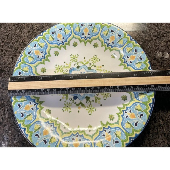 Pier 1 Imports Celeste‎ Salad Luncheon Plate Floral Flowers 9 inch Spring Boho - Picture 2 of 3